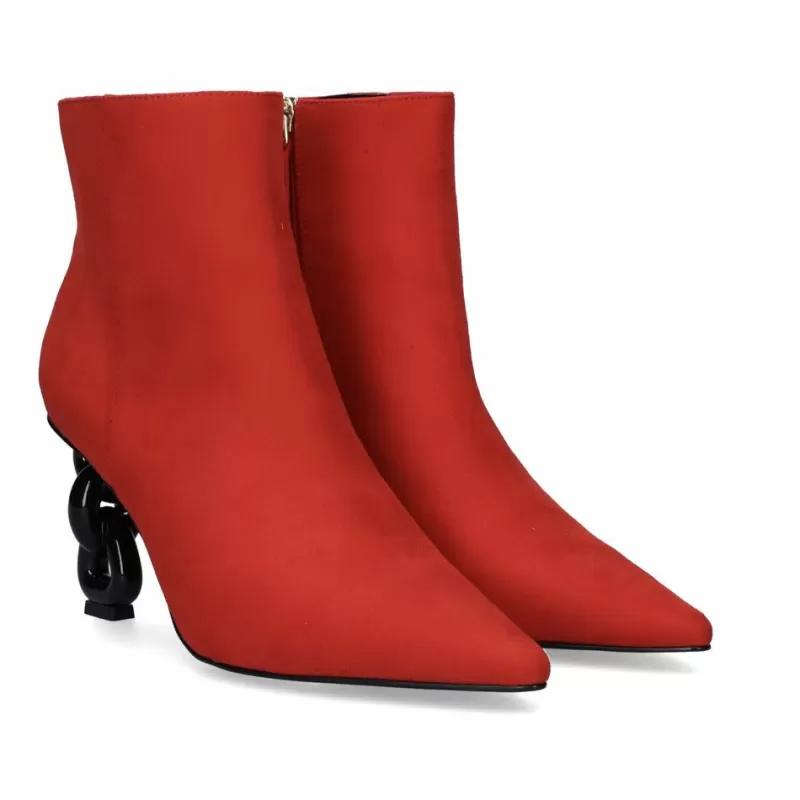 Ankle Boots>Exe Shoes Heel Ankle Boots Samantha-810 Red