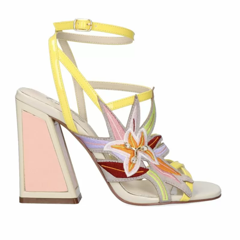 High Heeled Sandals>Exe Shoes Heel Sandal 23V Dominic-539 Yellow