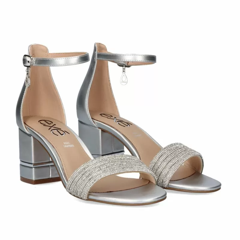 High Heeled Sandals>Exe Shoes Heel Sandal 23V Penny-296 Silver