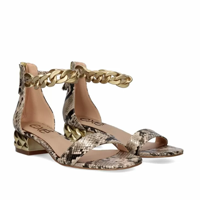 High Heeled Sandals>Exe Shoes Heel Sandal Exe Katy-386 Snake Beige