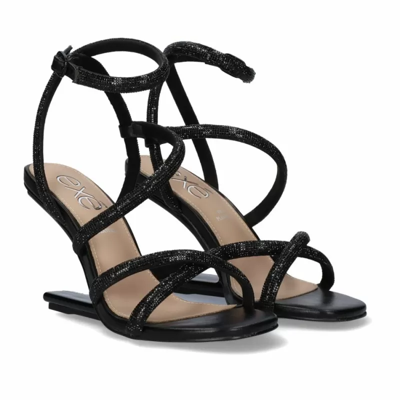 High Heeled Sandals>Exe Shoes Heel Sandal Exe Maggie-810 Black