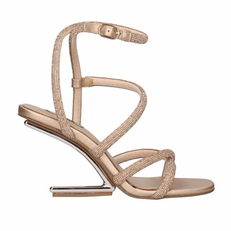 High Heeled Sandals>Exe Shoes Heel Sandal Exe Maggie-810 Pink Gold