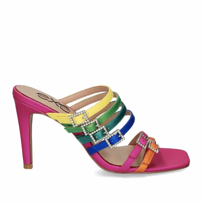 High Heeled Sandals>Exe Shoes Heel Sandal Exe Victoria-343 Multicolor