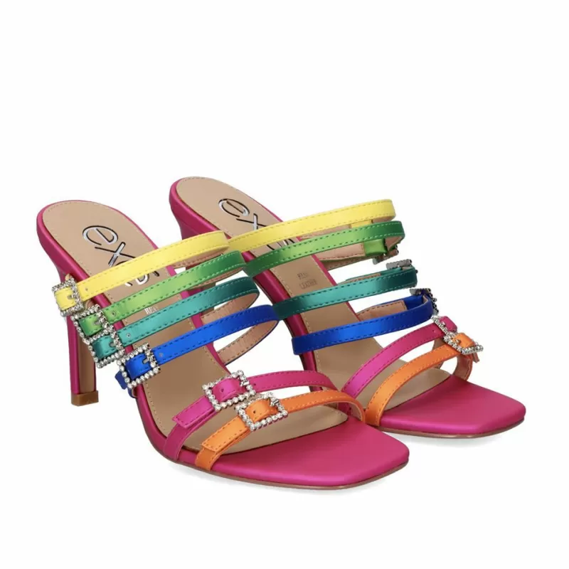 High Heeled Sandals>Exe Shoes Heel Sandal Exe Victoria-343 Multicolor