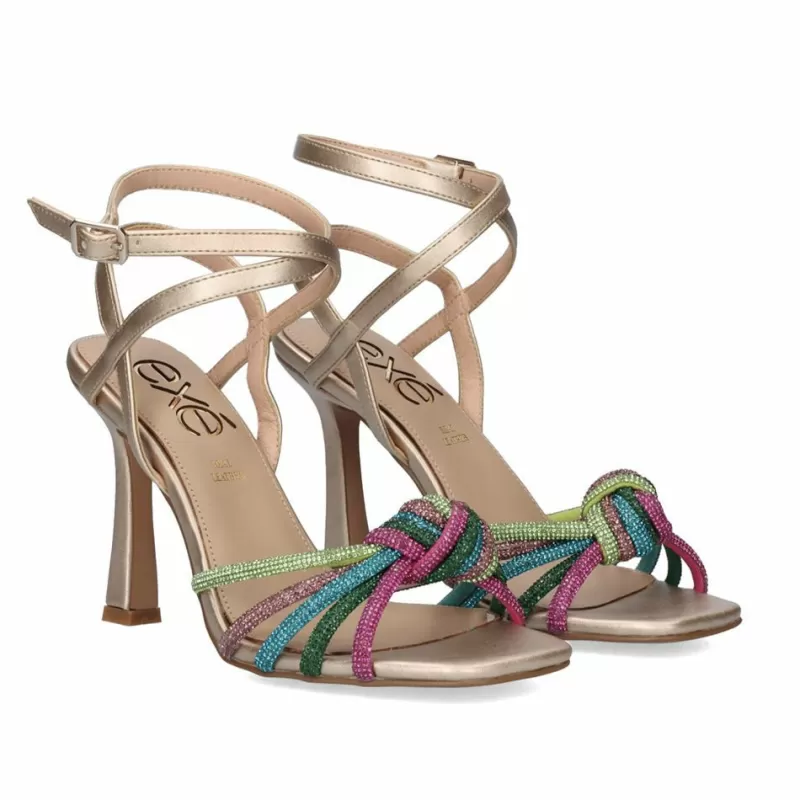 High Heeled Sandals>Exe Shoes Heel Sandal Ginger-493 Multicolored