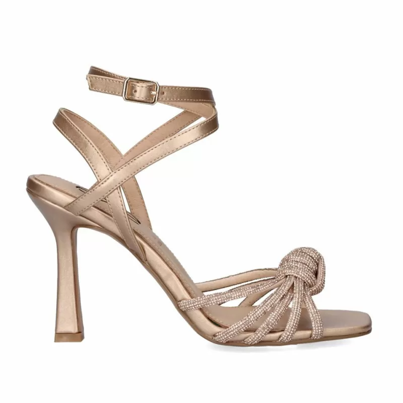 High Heeled Sandals>Exe Shoes Heel Sandal Ginger-493 Pink Gold