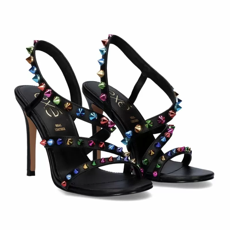 High Heeled Sandals>Exe Shoes Heel Sandal Jennifer-700 Black