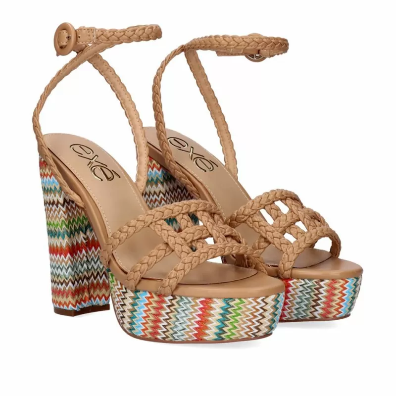 High Heeled Sandals>Exe Shoes Heel Sandal Ophelia-510 Beige