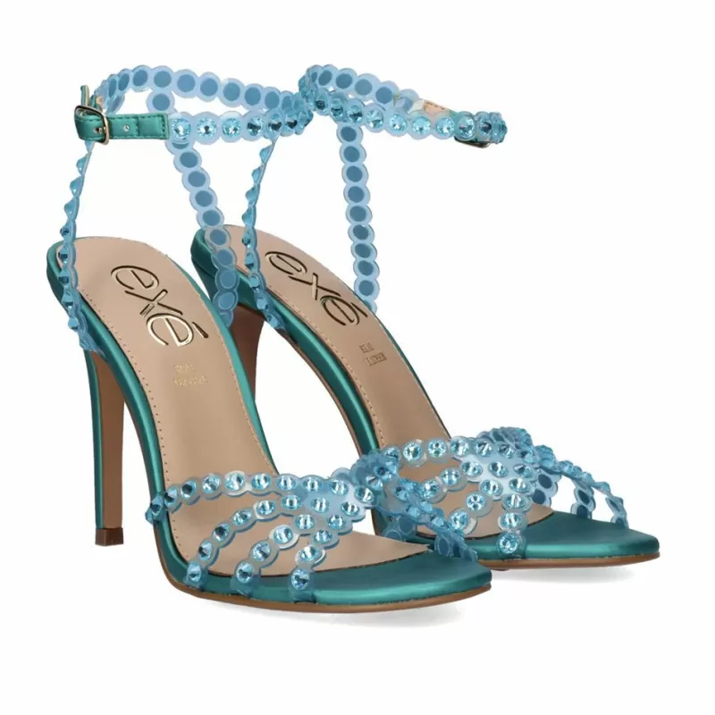 High Heeled Sandals>Exe Shoes Heel Sandal Summer 2023 Jenny-915 Aqua