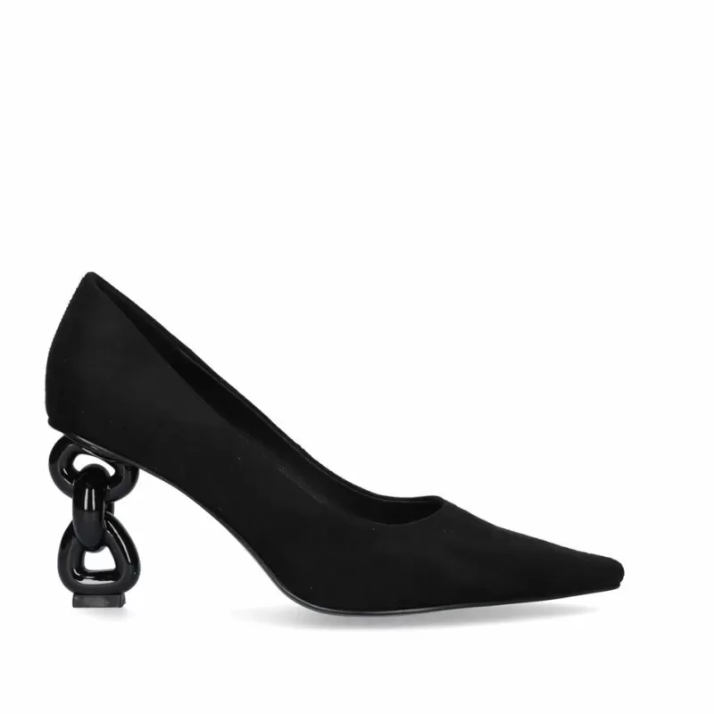 Party Shoes>Exe Shoes Heel Shoe Samantha-820 Fabric Black