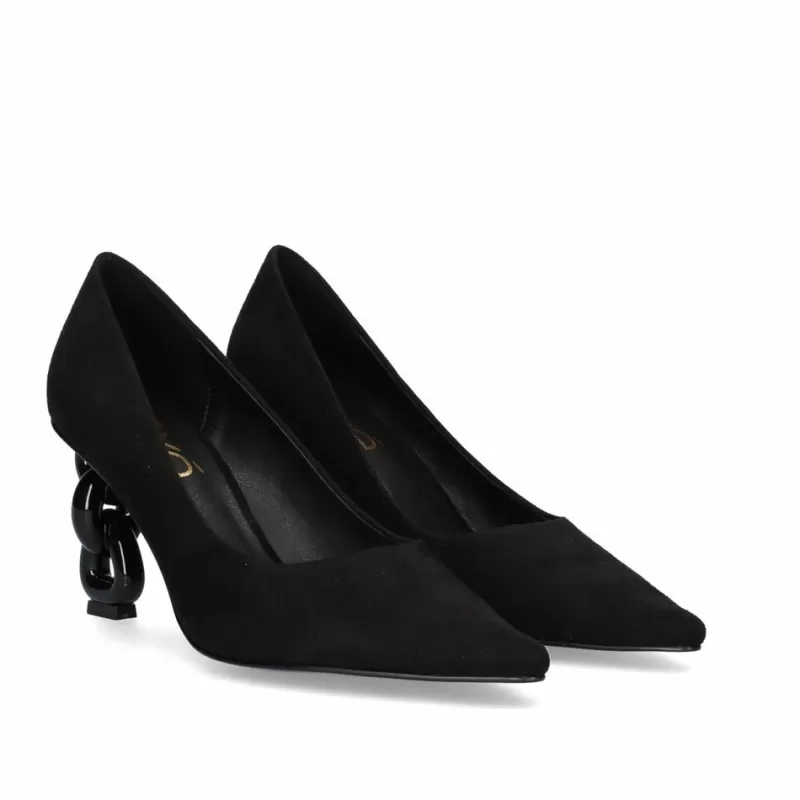 Party Shoes>Exe Shoes Heel Shoe Samantha-820 Fabric Black