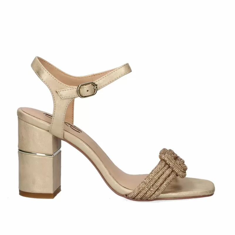 High Heeled Sandals>Exe Shoes Heeled Sandal Helen-644 Gold