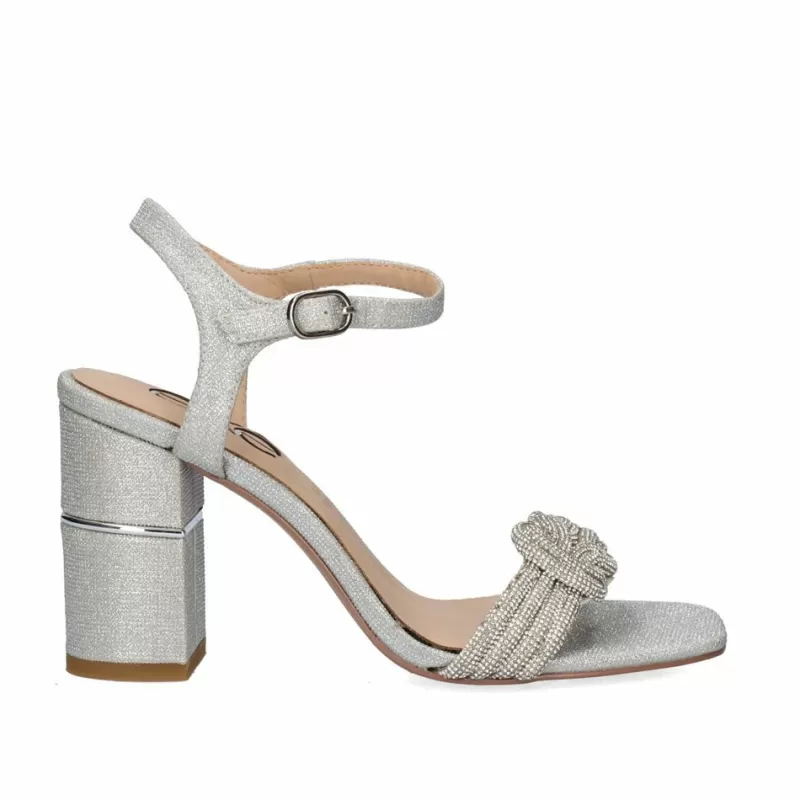 High Heeled Sandals>Exe Shoes Heeled Sandal Helen-644 Silver