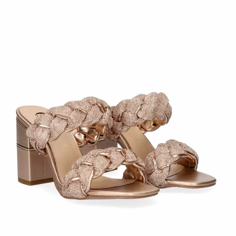 High Heeled Sandals>Exe Shoes Heeled Sandal Helen-677 Champagne