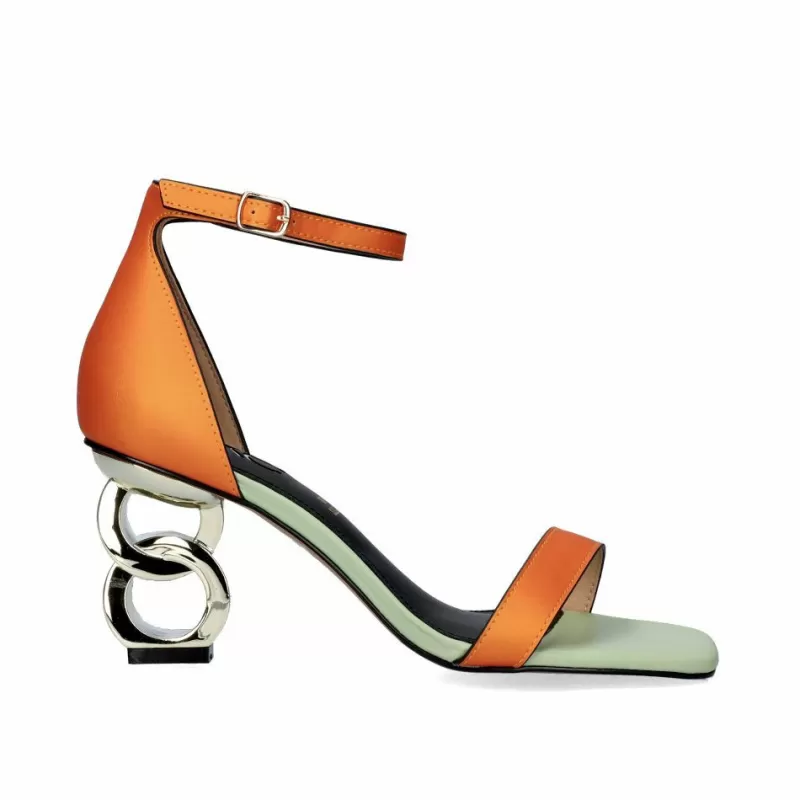 High Heeled Sandals>Exe Shoes Heeled Sandal Lilian-055 Orange