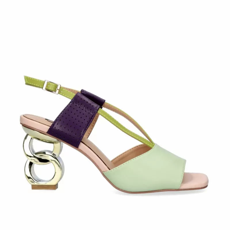 High Heeled Sandals>Exe Shoes Heeled Sandal Lilian-164 Green