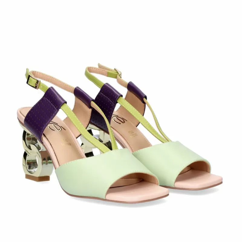 High Heeled Sandals>Exe Shoes Heeled Sandal Lilian-164 Green