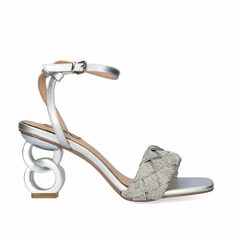 High Heeled Sandals>Exe Shoes Heeled Sandal Lilian-180 Silver