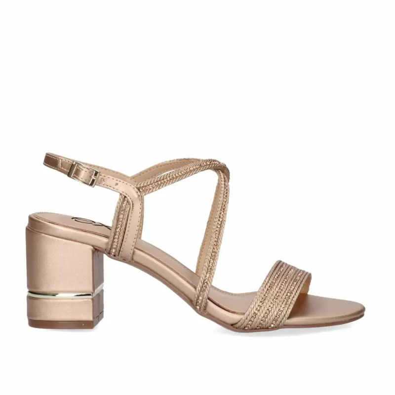 High Heeled Sandals>Exe Shoes Heeled Sandal Penny-266 Pink Gold