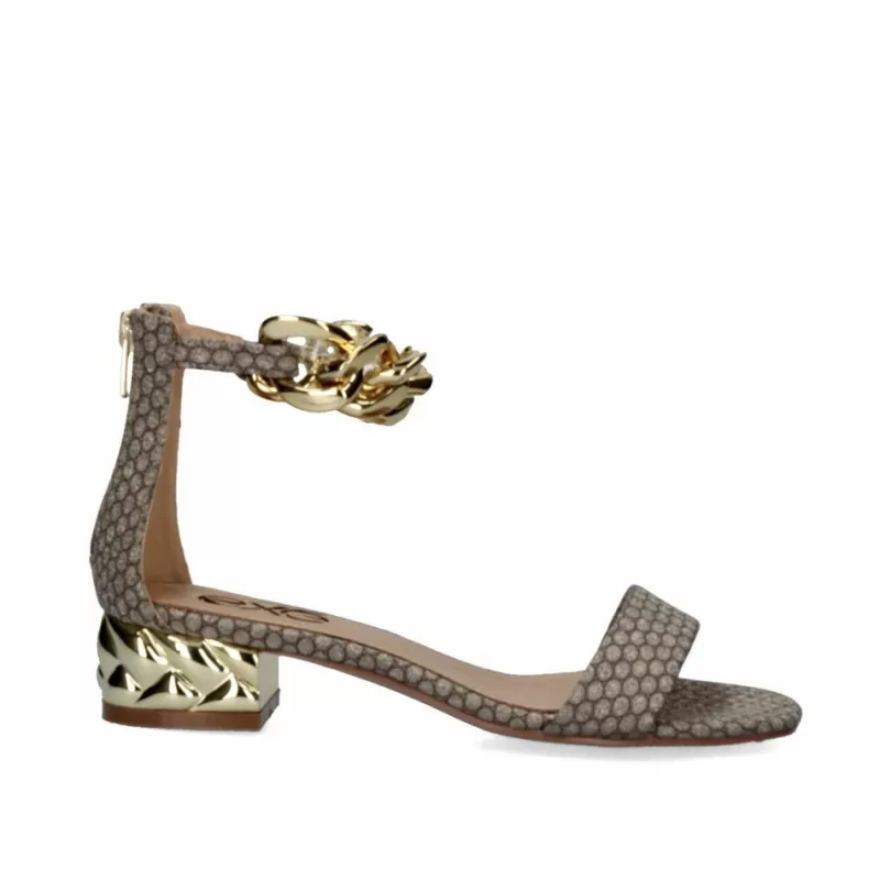 High Heeled Sandals>Exe Shoes Heeled Sandal Sandal Katy-011 Gold