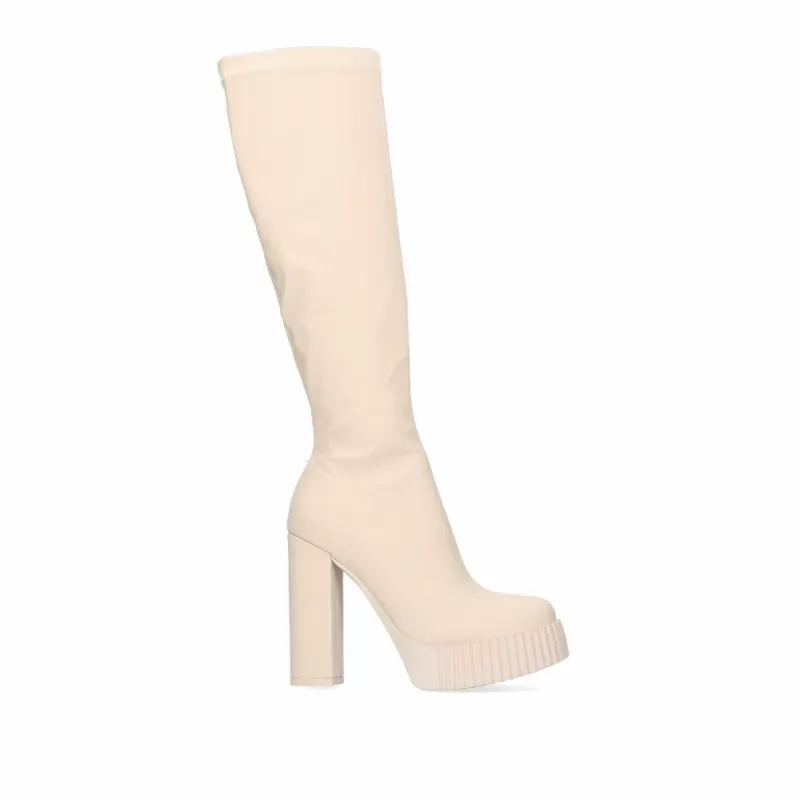 Boots>Exe Shoes High Boot With Heel T5212-L1478 Beige