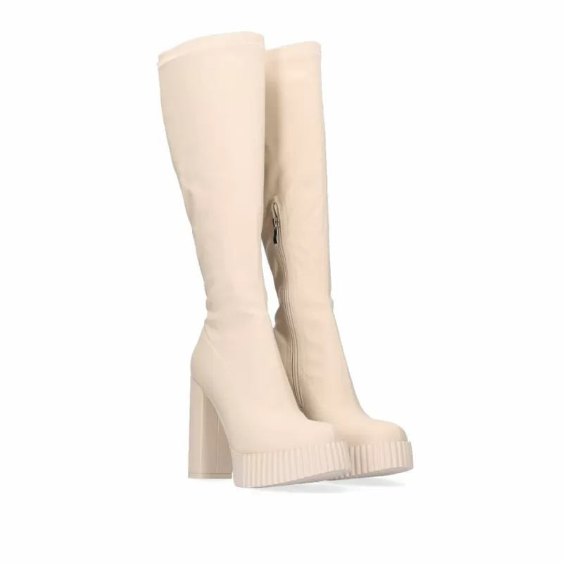 Boots>Exe Shoes High Boot With Heel T5212-L1478 Beige