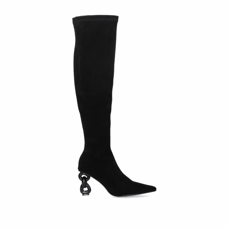 Boots>Exe Shoes High Heel Boot Samantha-442 Microfiber Black