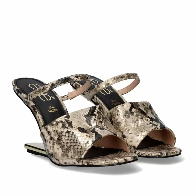 High Heeled Sandals>Exe Shoes High Heel Sandal Maggie-865 Snake Beige