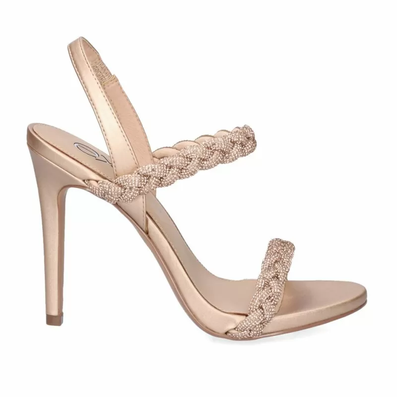 High Heeled Sandals>Exe Shoes High Heel Sandal Silvia-640 Pink Gold