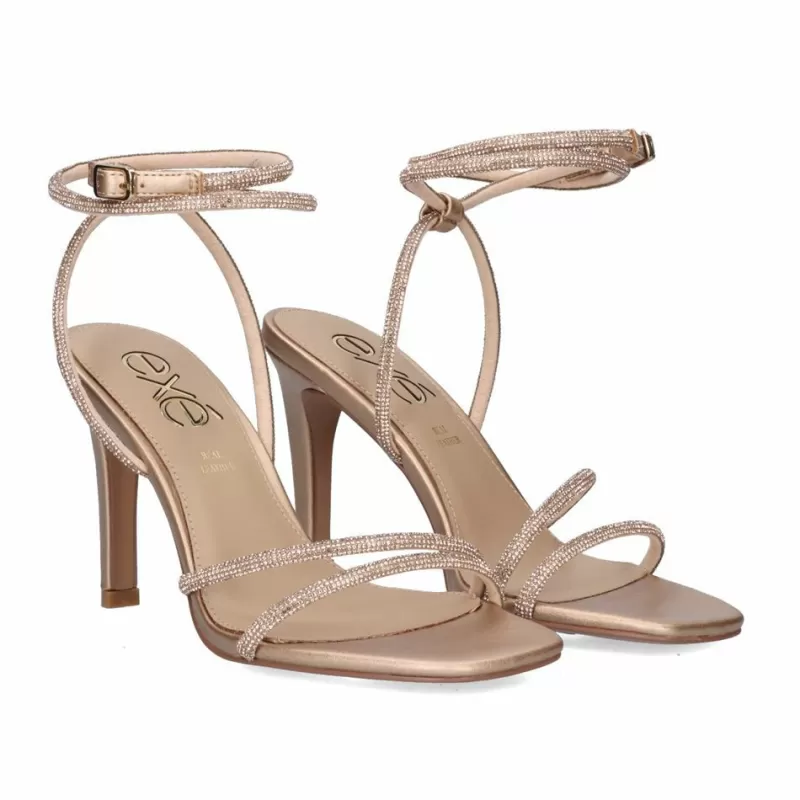 High Heeled Sandals>Exe Shoes High Heel Sandal Victoria-360 Pink Gold