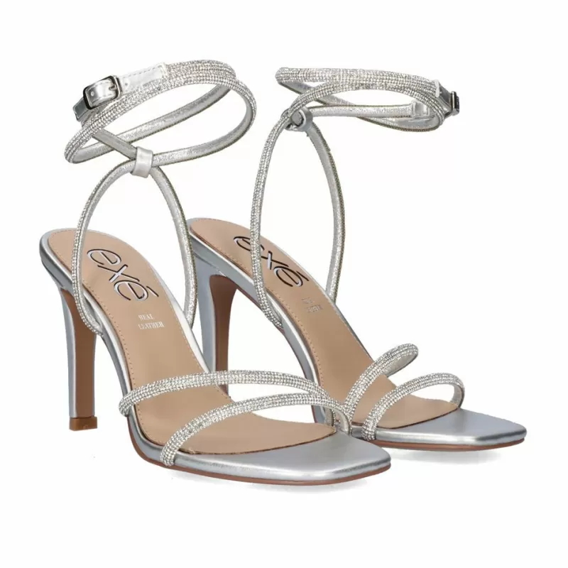 High Heeled Sandals>Exe Shoes High Heel Sandal Victoria-360 Silver