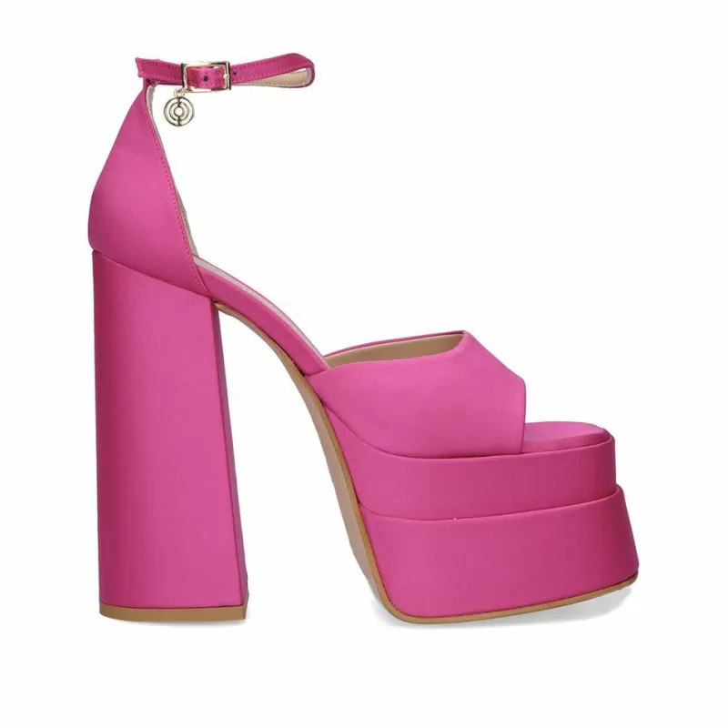 Sandals>Exe Shoes High Heel Sandals In Satin Medusa-815 Fuxia