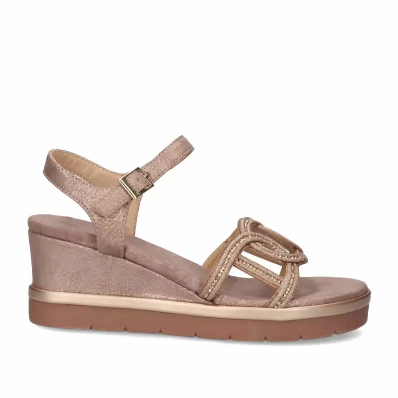 Wedges>Exe Shoes Ippand Sandal Ipanema-952 Pink Gold