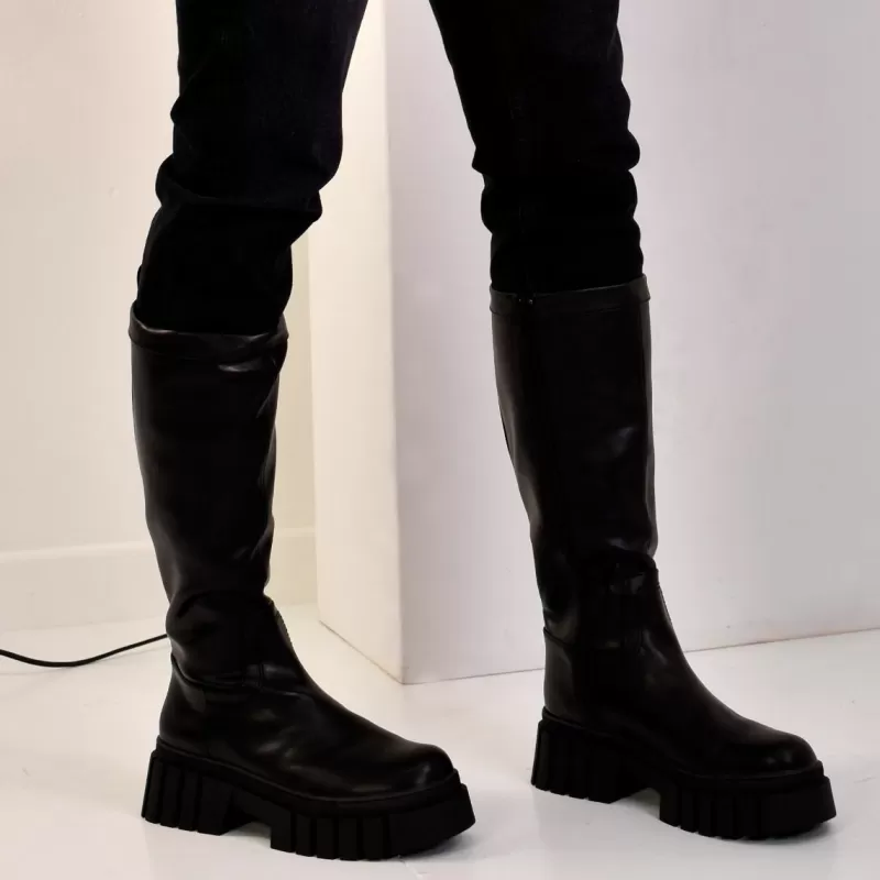 Boots>Exe Shoes Jasmine-010 Rubber Boot In Black