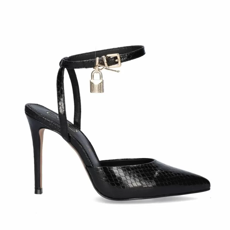 Court Shoes>Exe Shoes Jessica-673 Black Snake Heel