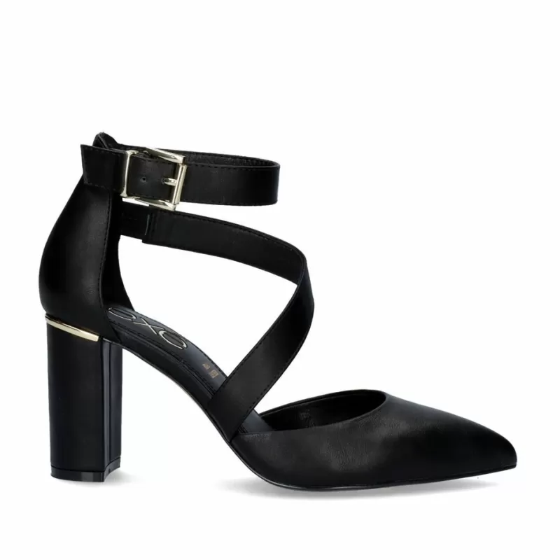 Court Shoes>Exe Shoes Leslie-710 Square Heel Shoe In Black