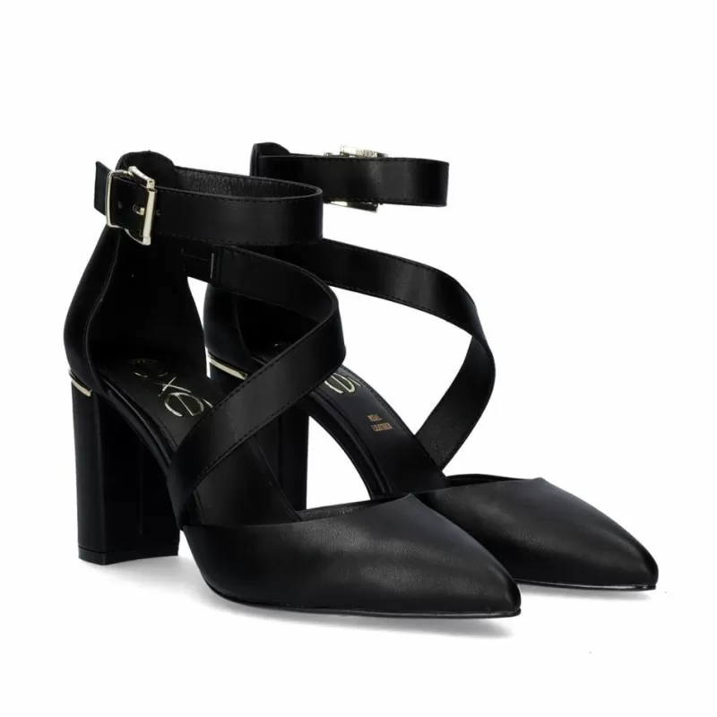 Court Shoes>Exe Shoes Leslie-710 Square Heel Shoe In Black