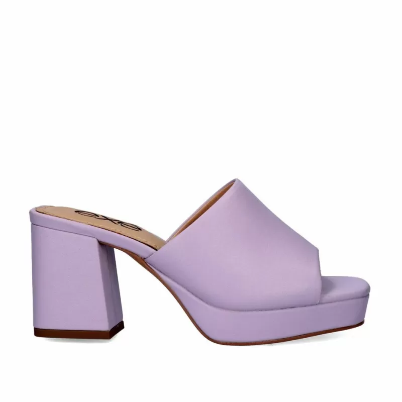 High Heeled Sandals>Exe Shoes Lina-502 Lilac Clog-Type Sandals With High Heels