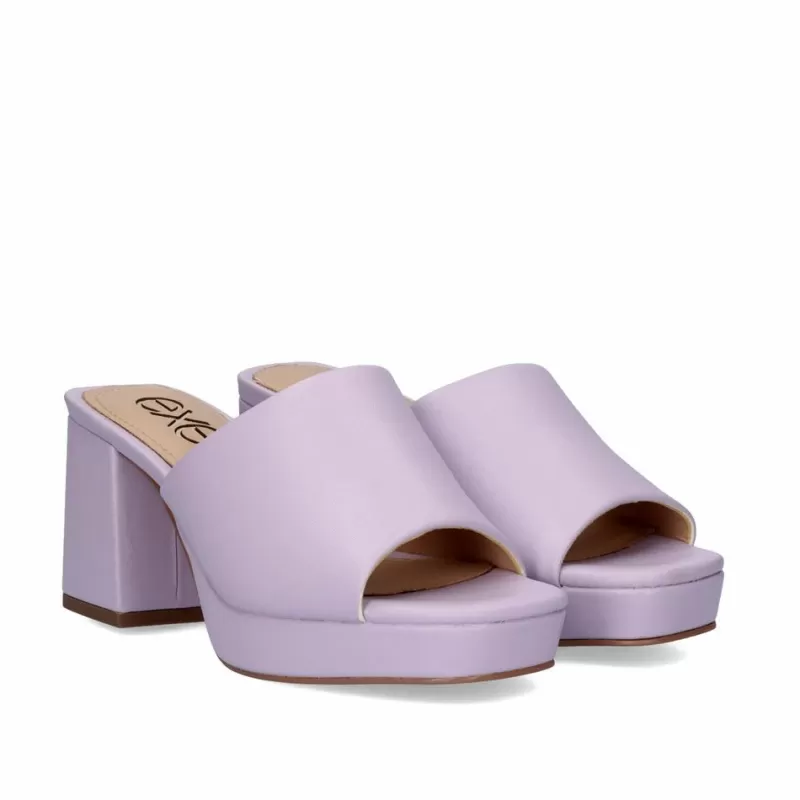 High Heeled Sandals>Exe Shoes Lina-502 Lilac Clog-Type Sandals With High Heels