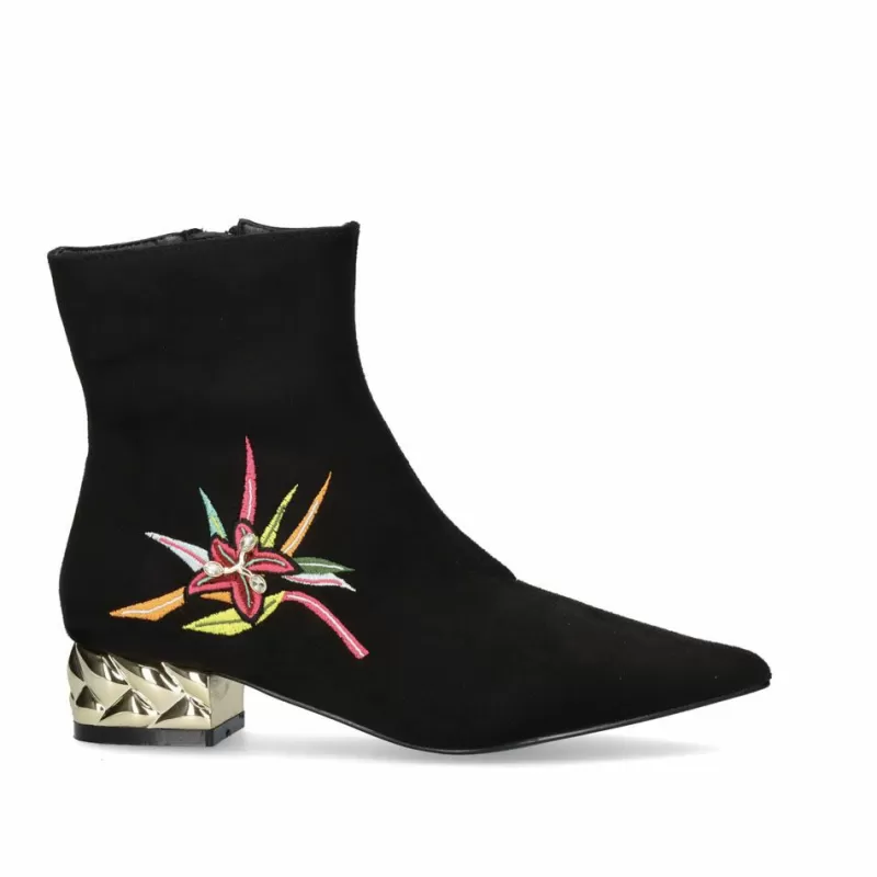 Ankle Boots>Exe Shoes Low Heel Ankle Boots Latina-211 Black