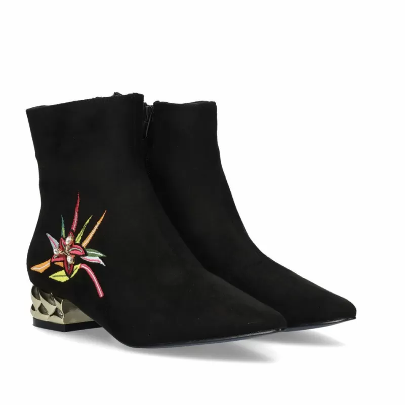 Ankle Boots>Exe Shoes Low Heel Ankle Boots Latina-211 Black