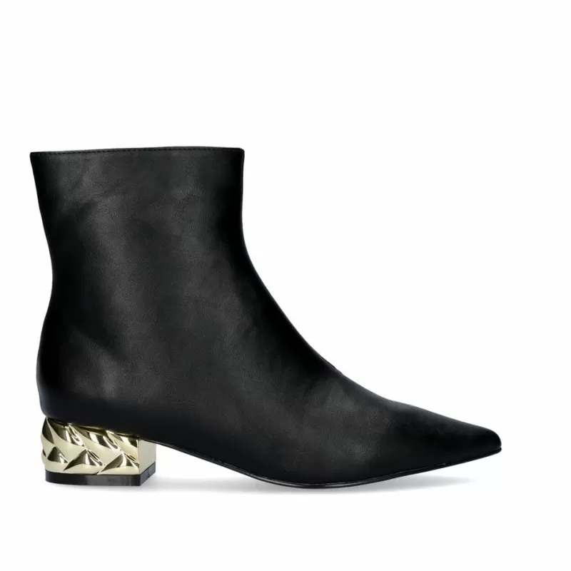 Ankle Boots>Exe Shoes Low Heel Ankle Boots Latina-221 Black