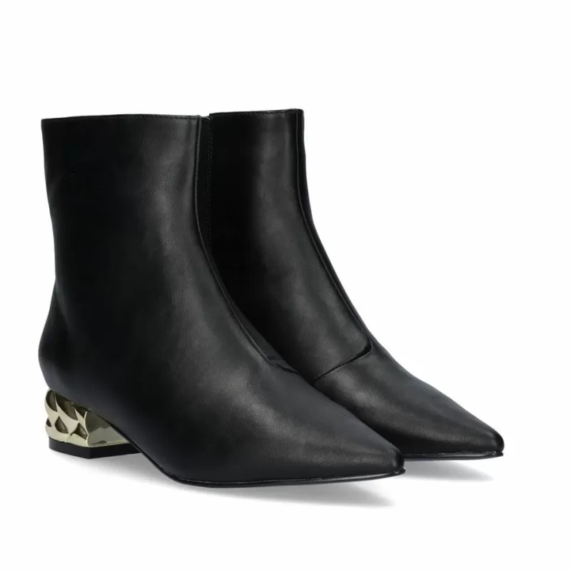 Ankle Boots>Exe Shoes Low Heel Ankle Boots Latina-221 Black