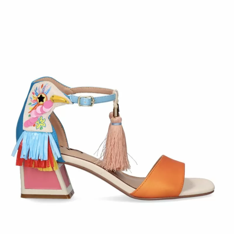 High Heeled Sandals>Exe Shoes Low Heel Sandal Luisa-277 Aqua