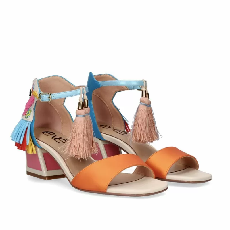 High Heeled Sandals>Exe Shoes Low Heel Sandal Luisa-277 Aqua