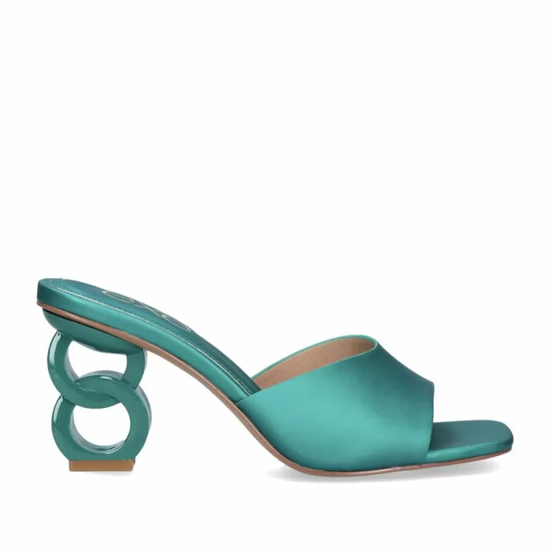 High Heeled Sandals>Exe Shoes New Heel Sandal Lilian-160 Green