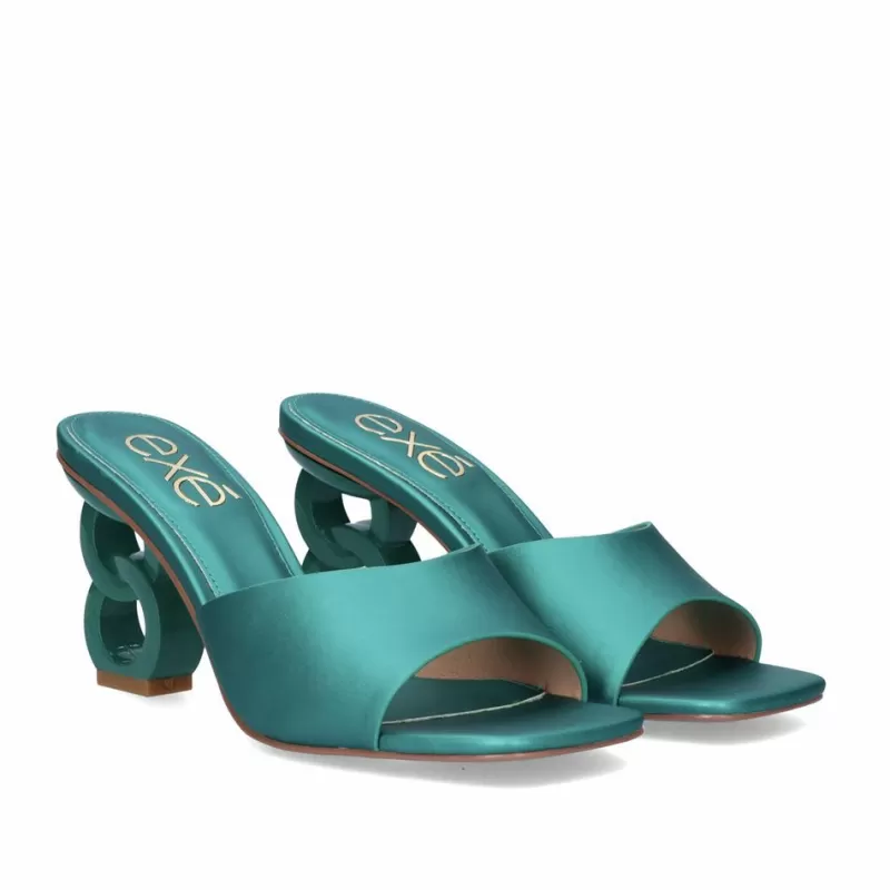 High Heeled Sandals>Exe Shoes New Heel Sandal Lilian-160 Green