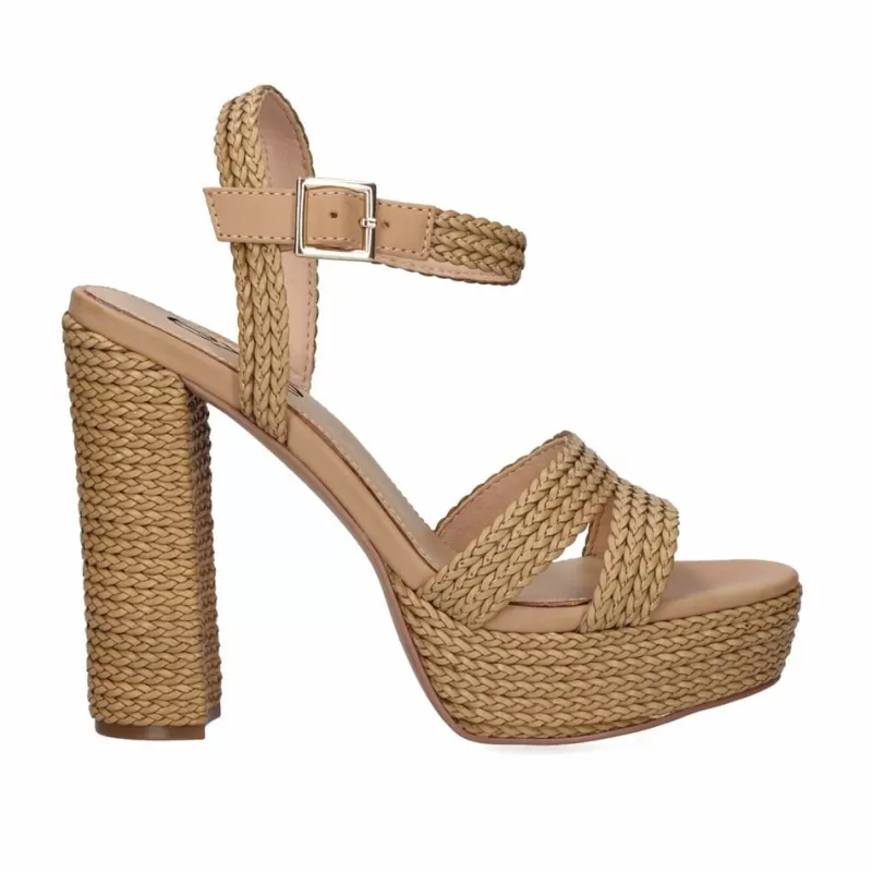 High Heeled Sandals>Exe Shoes New Heel Sandal Ophelia-331 Camel