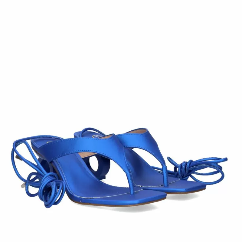 High Heeled Sandals>Exe Shoes New Low Heel Sandal Brenda-314 Blue