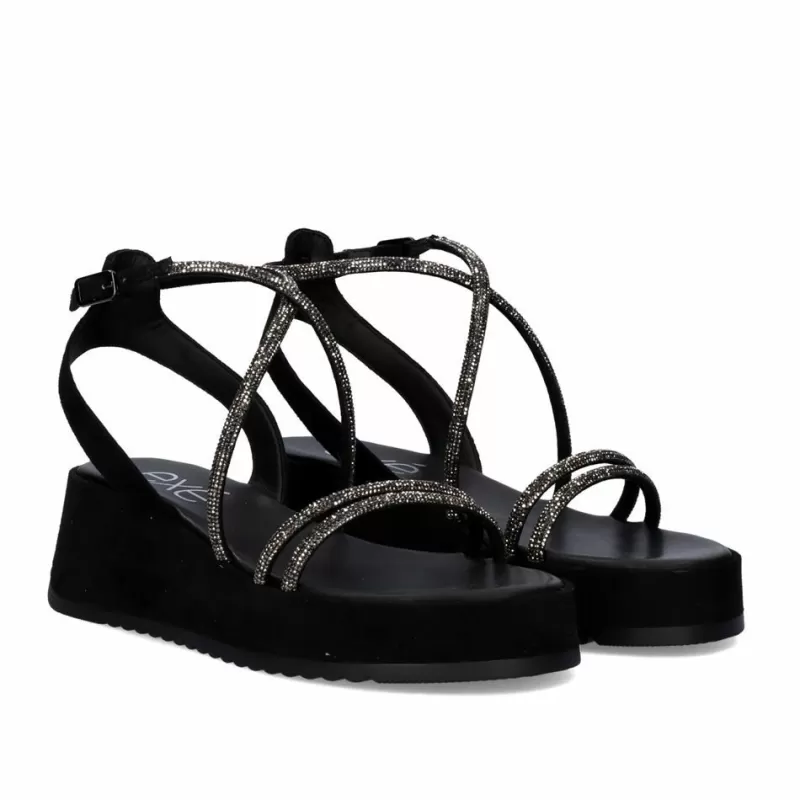 Sandals>Exe Shoes Platform Sandal Iris-617 Black